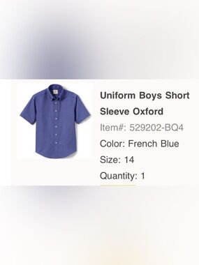 Lands' End Short-Sleeve Oxford Shirt - French Blue